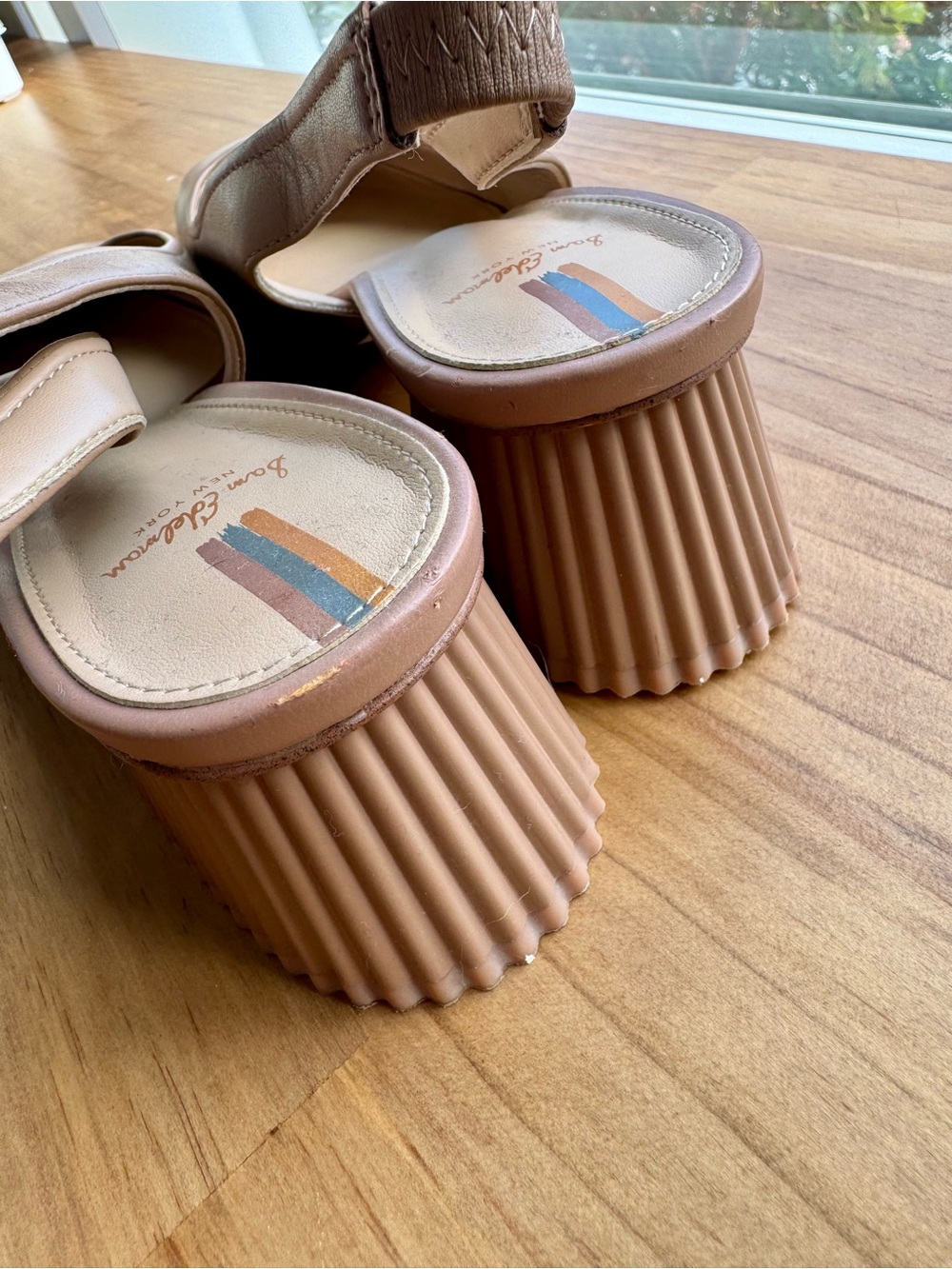 Sam Edelman (USED) Slingback Block Heel Pumps in Beige Nude Size 9 - Picture 10 of 13